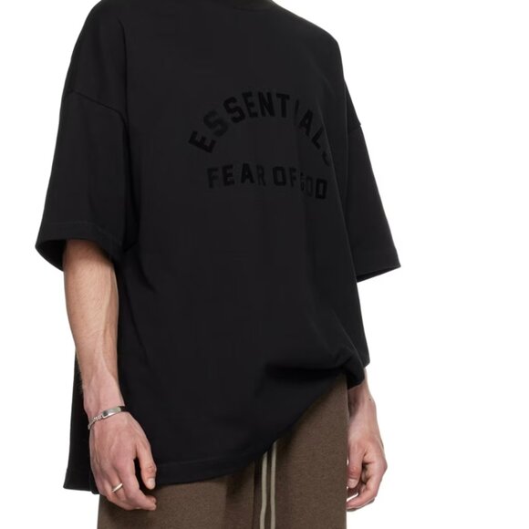 FEAR OF GOD - ESSENTIALS Mock Tee - LARGE ( and I mean large! ) - Black - Picture 1 of 7